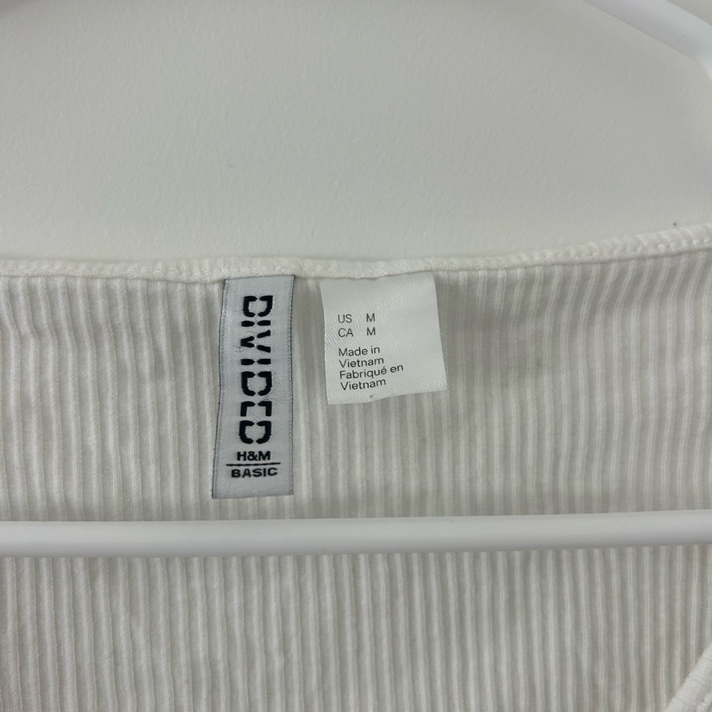 H&M Cream Ribbed Wrap Blouse - Picture 2 of 2